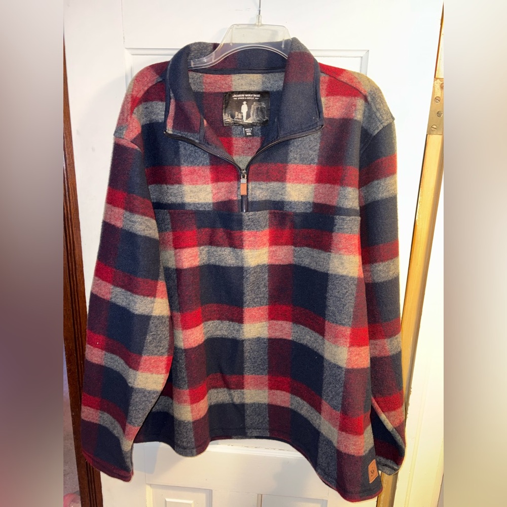 John Wayne stocking supply flannel half zip